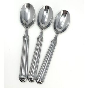JC PENNEY COLONNADE Stainless Glossy Dinner Soup Oval Spoons 8.25" Set Of 3